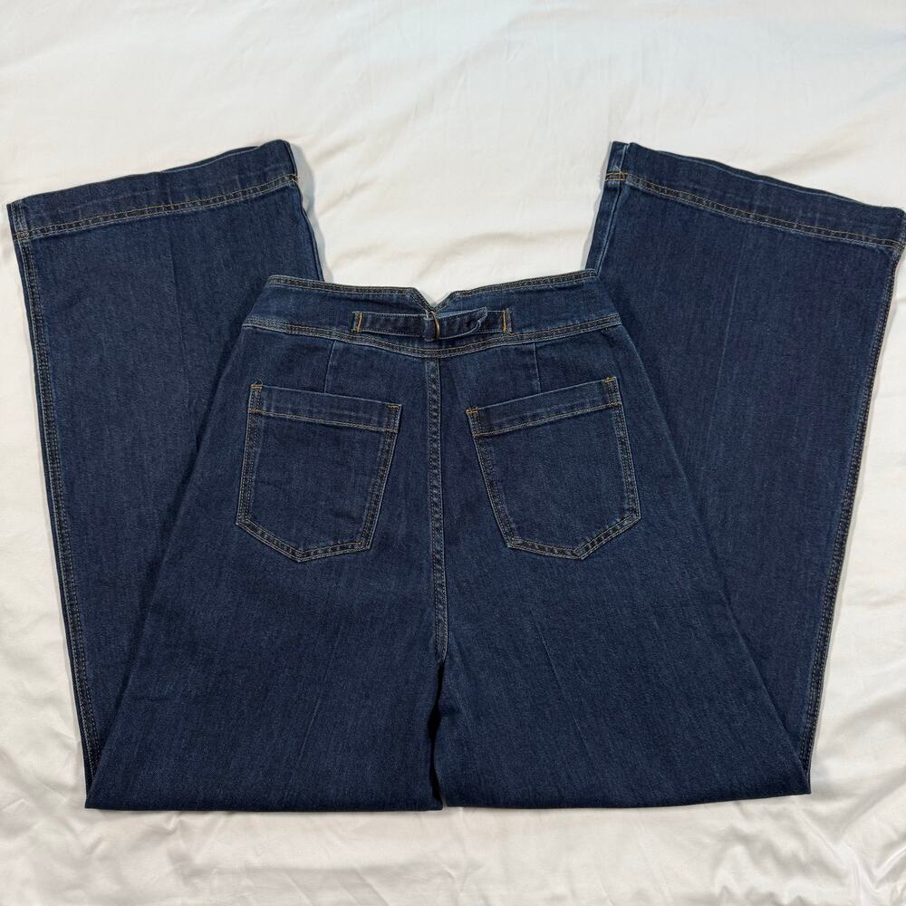 House of Harlow 1960 Wide leg Sailor Dark Wash High Rise Blue Jeans Size 28 - Picture 4 of 12